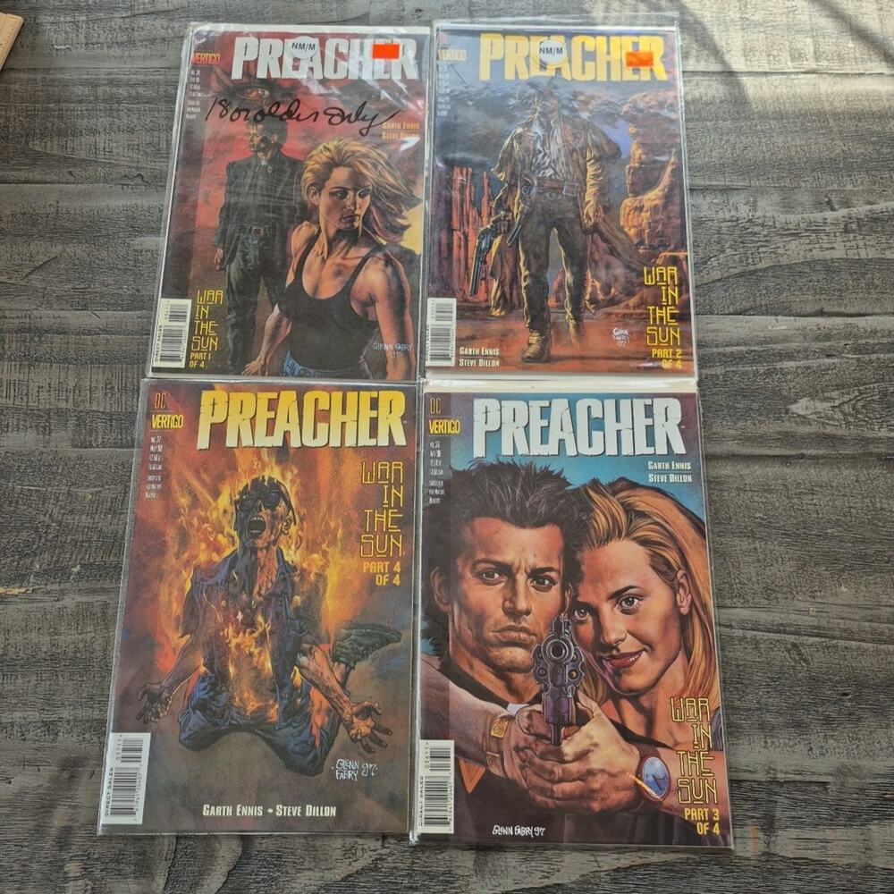 Vintage 1998 DC Vertigo Preacher War In The Sun Comic Book No. 34, 35, 36, 37